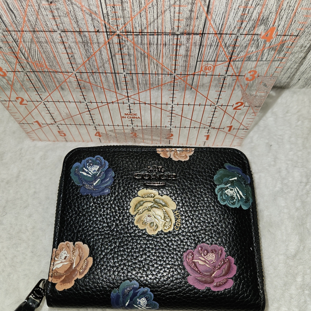 Coach Black Floral Wallet
